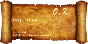 Őry Kinga névjegykártya