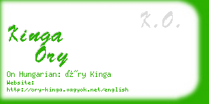 kinga ory business card